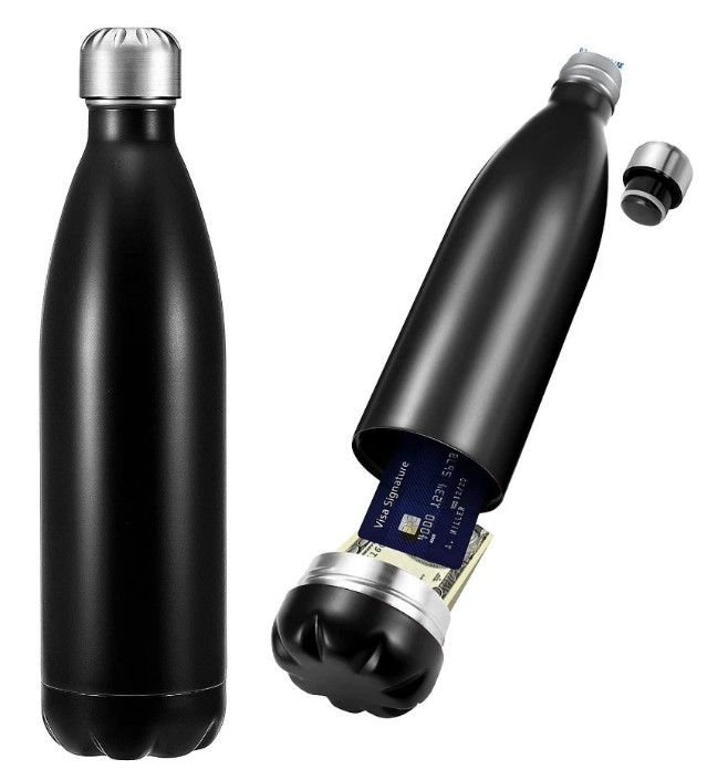 不鏽鋼水壺隱藏儲物盒 運動水壺 戶外 私房錢 保溫瓶 隱蔽收納盒 儲存罐 儲物 隱匿 隱藏 收納:圖片 5